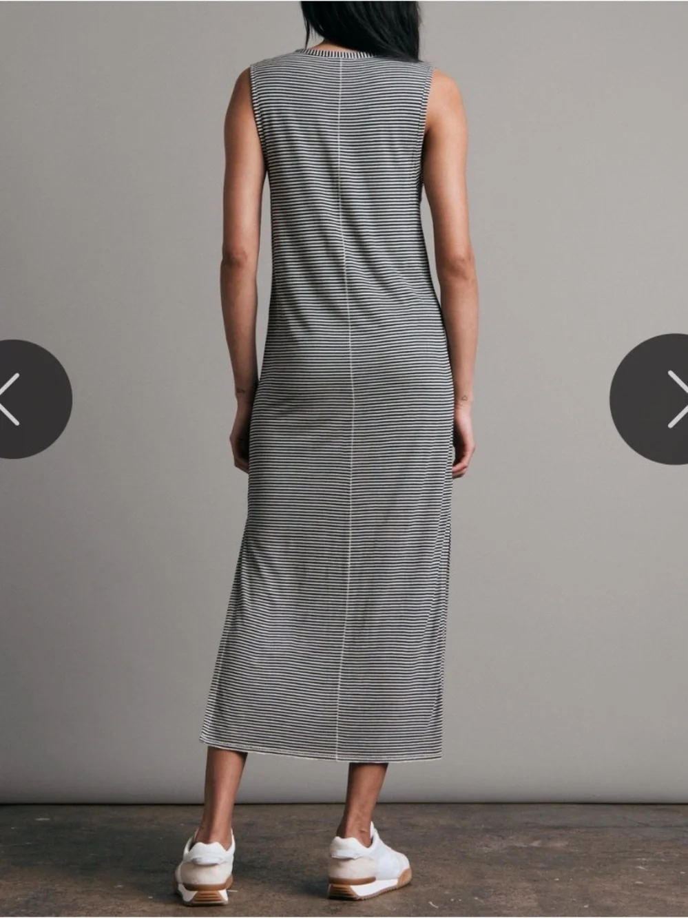 Rag & Bone Michal Striped Slub Jersey Midi Dress Sz S Casual Linen Blend NWT - Picture 4 of 16